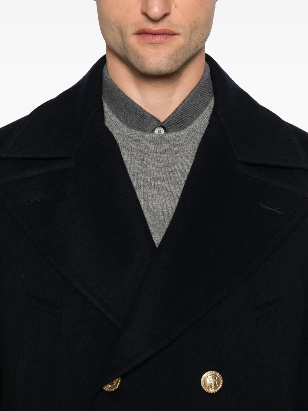 Brunello Cucinelli Jas met dubbele rij knopen Blauw