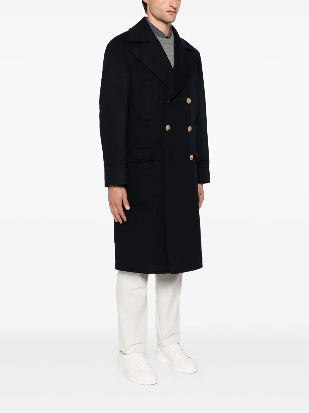  Brunello Cucinelli Double-breasted Coat - Blue 
