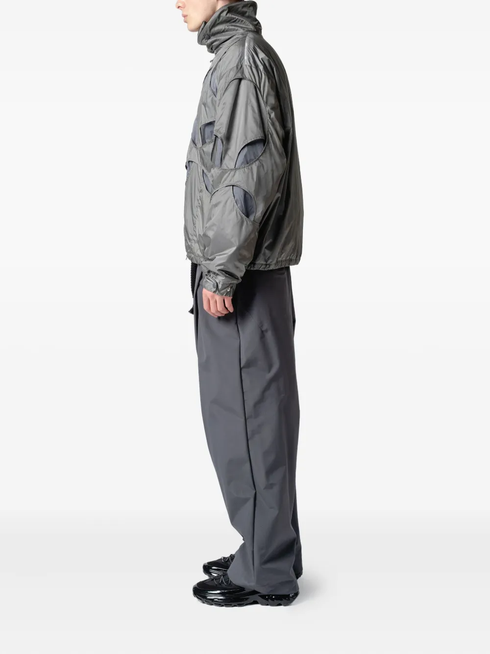 Yoshiokubo Cut-out Panelled Jacket In Gray