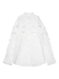 Yoshiokubo cut-out long-sleeves shirt - White