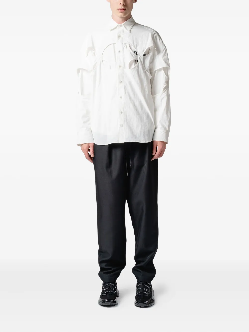 Yoshiokubo cut-out long-sleeves shirt | Women | Image 2
