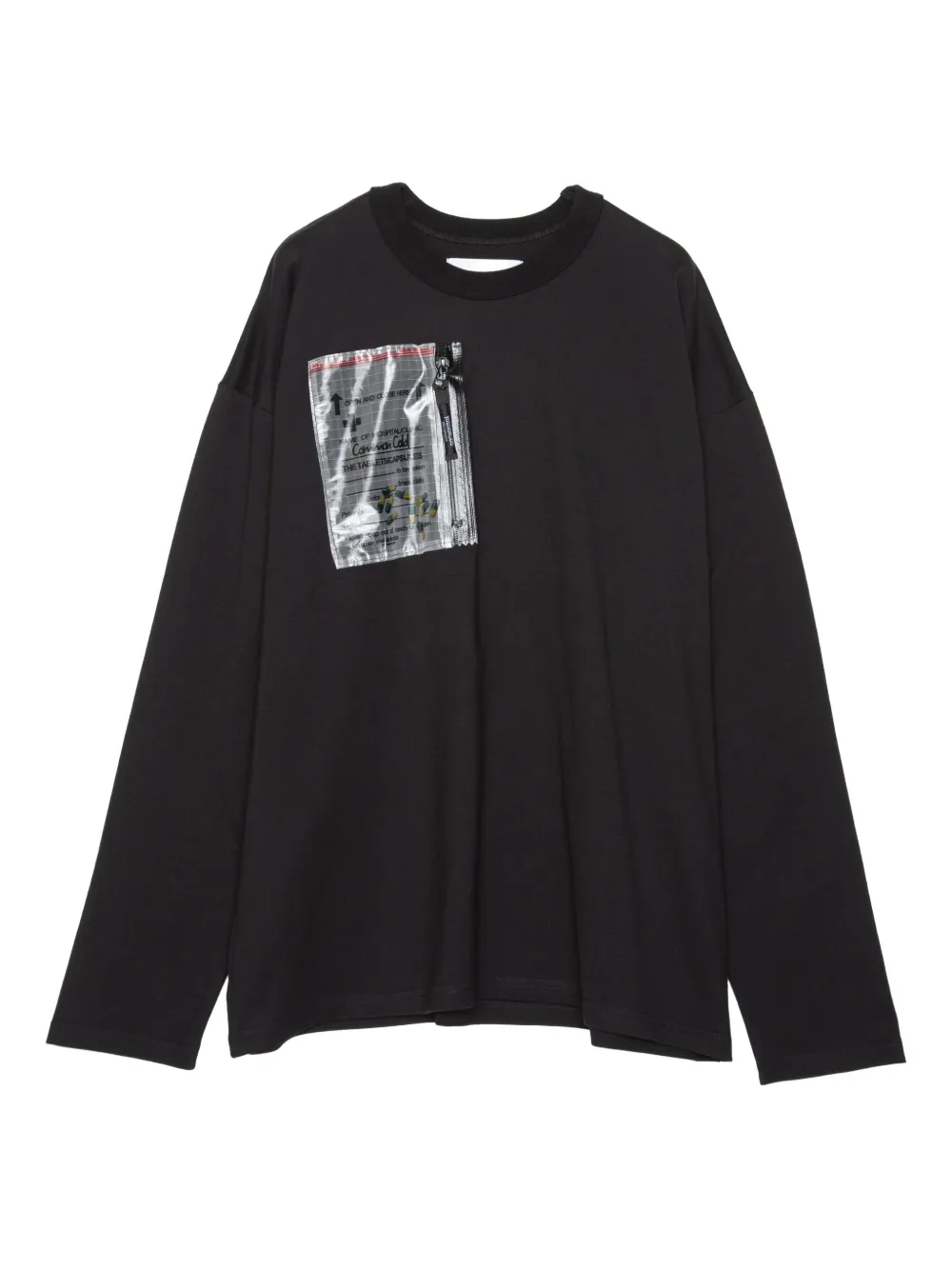 Yoshiokubo pocket zip-fastening long-sleeves T-shirt | Black | Image 1
