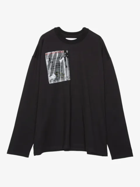 Yoshiokubo pocket zip-fastening long-sleeves T-shirt