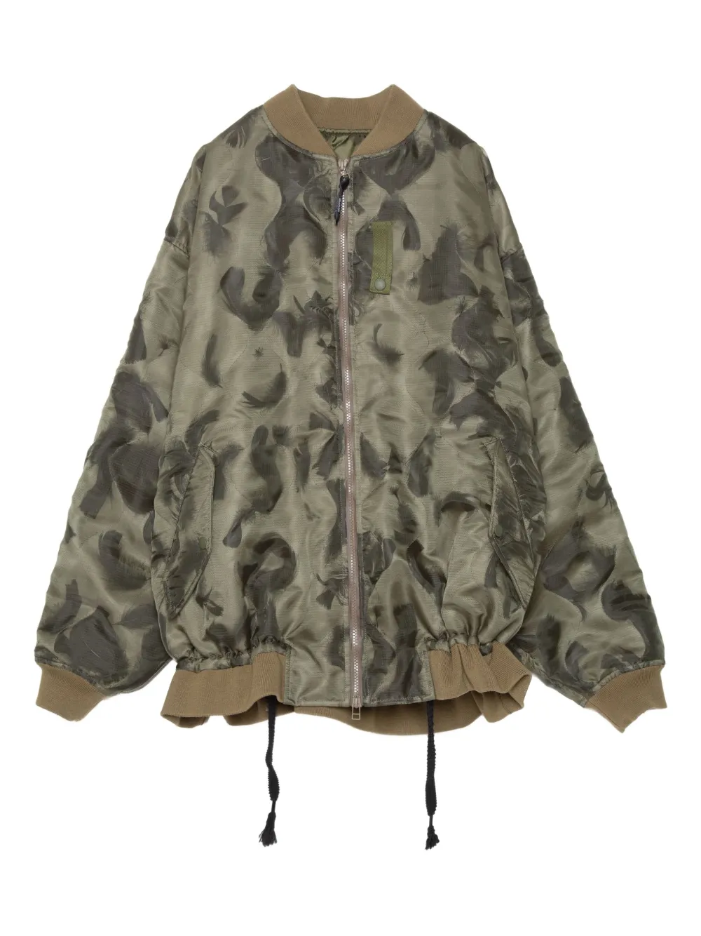 feather-print bomber jacket