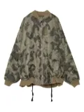 Yoshiokubo feather-print bomber jacket - Green