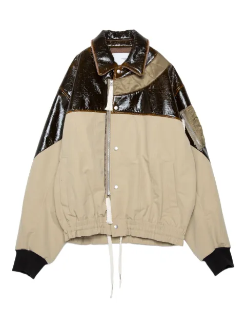 Yoshiokubo leather-panel jacket