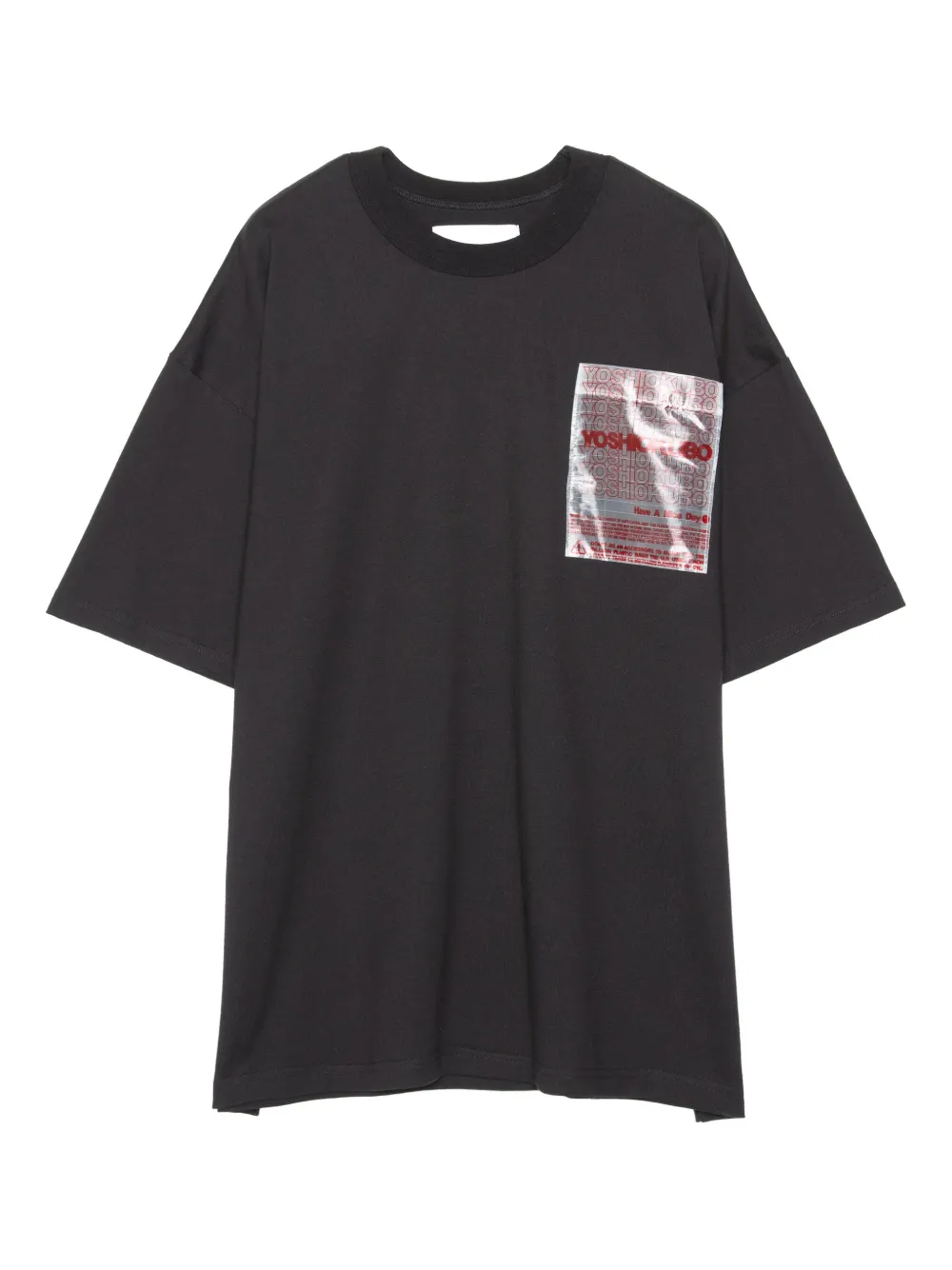 Yoshiokubo Patch-pocket Cotton T-shirt In Black