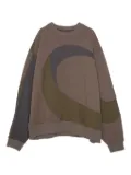 Yoshiokubo panelled crew-neck sweatshirt - Brown