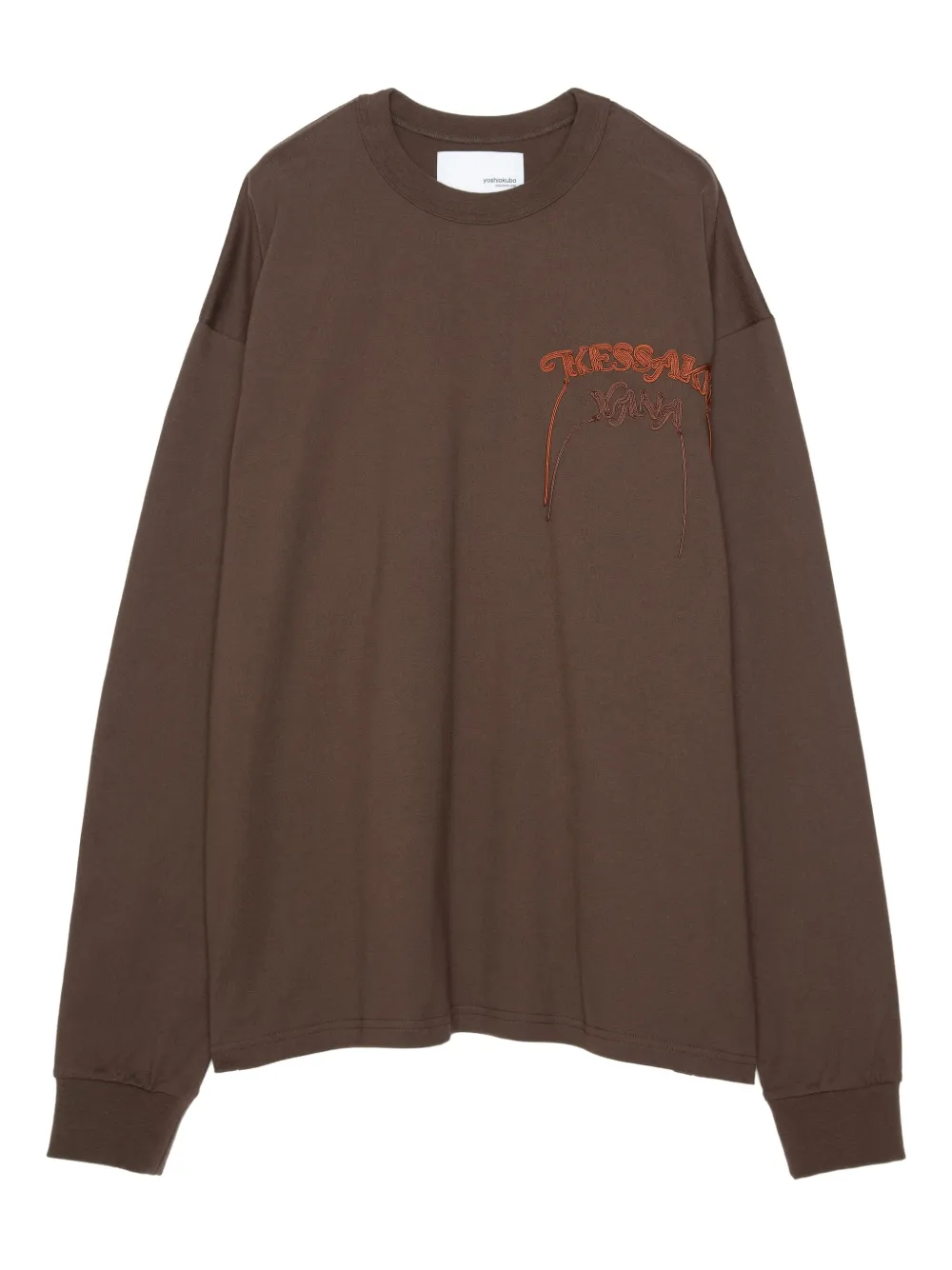 Yoshiokubo graphic-print long-sleeve T-shirt | Brown | Image 1