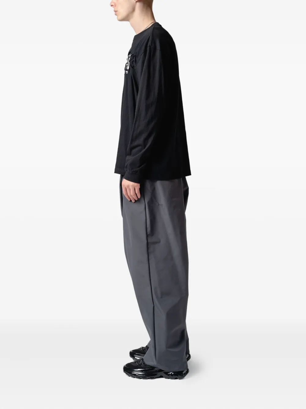 Yoshiokubo Plooibroek met elastische taille Grijs