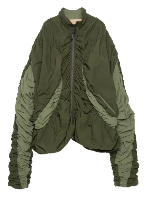 Yoshiokubo gathered-sleeve bomber jacket
