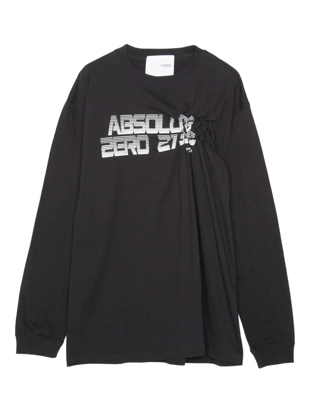 Yoshiokubo slogan-print T-shirt | Black | Image 1