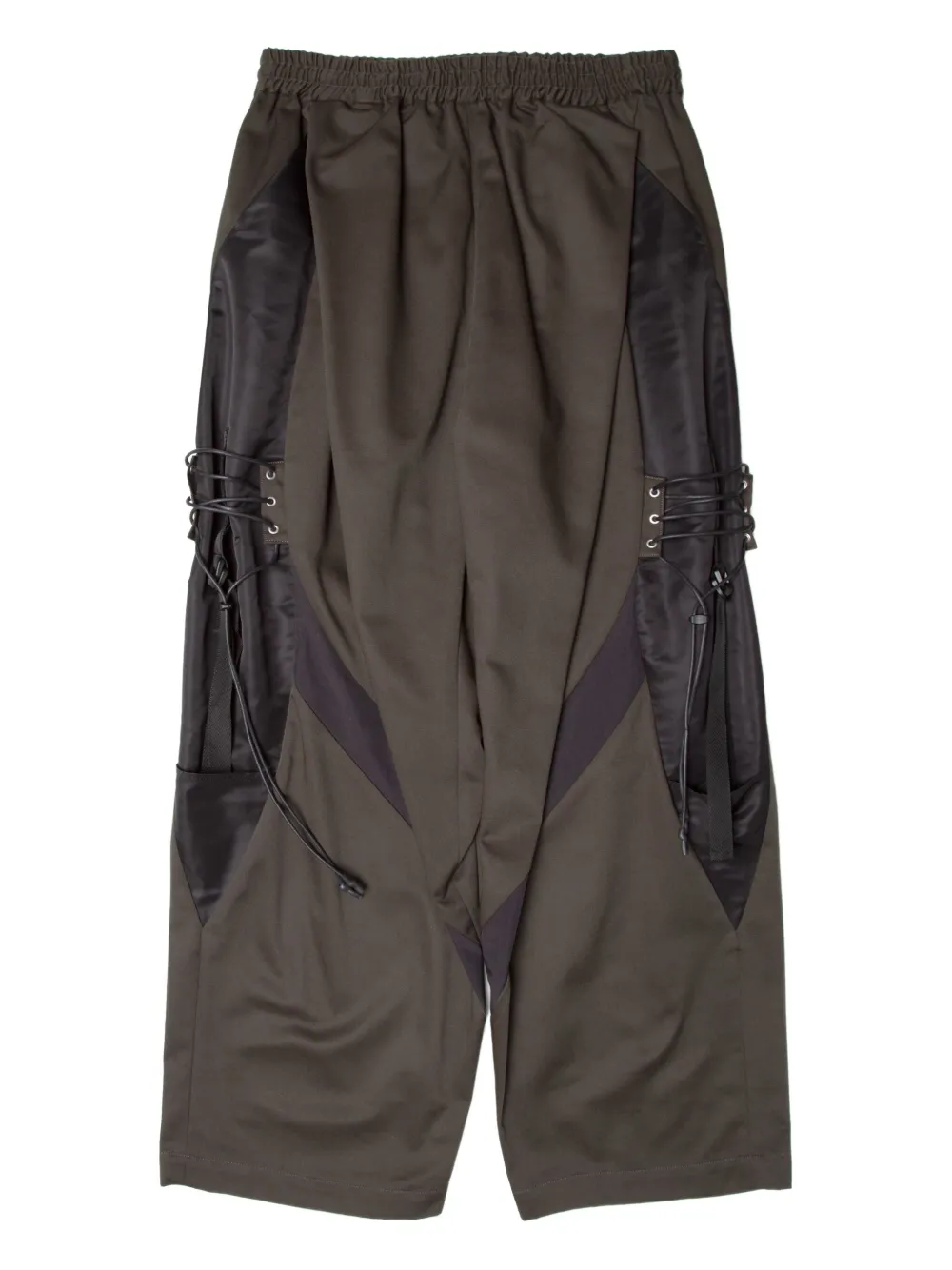 lace-up panel trousers