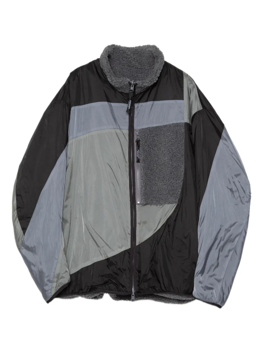 Yoshiokubo panelled fleece jacket | Black | Image 1
