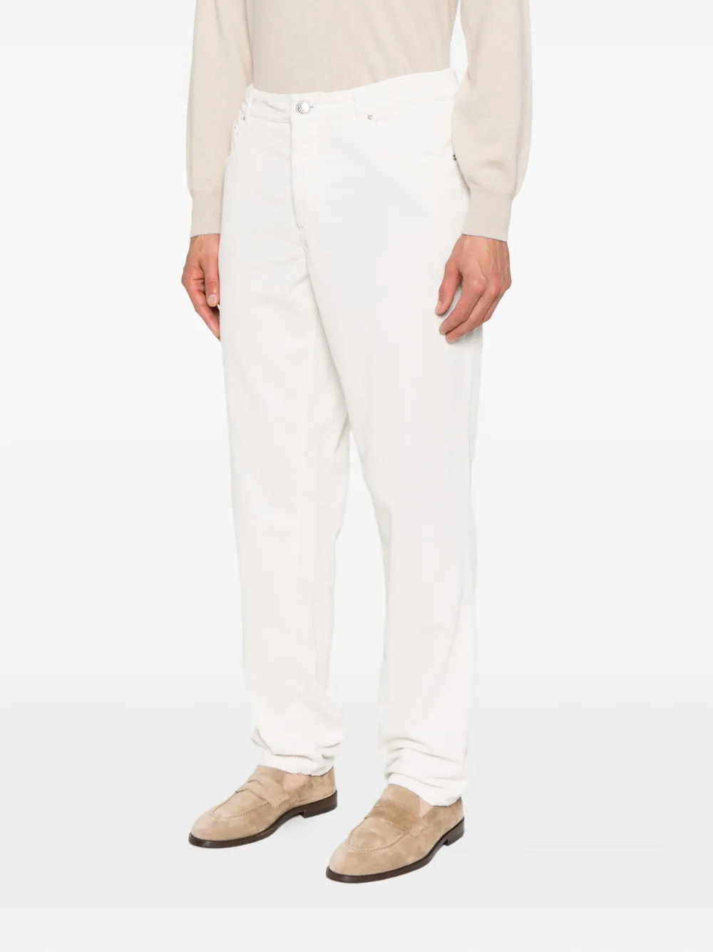 Brunello Cucinelli Ribfluwelen broek Beige