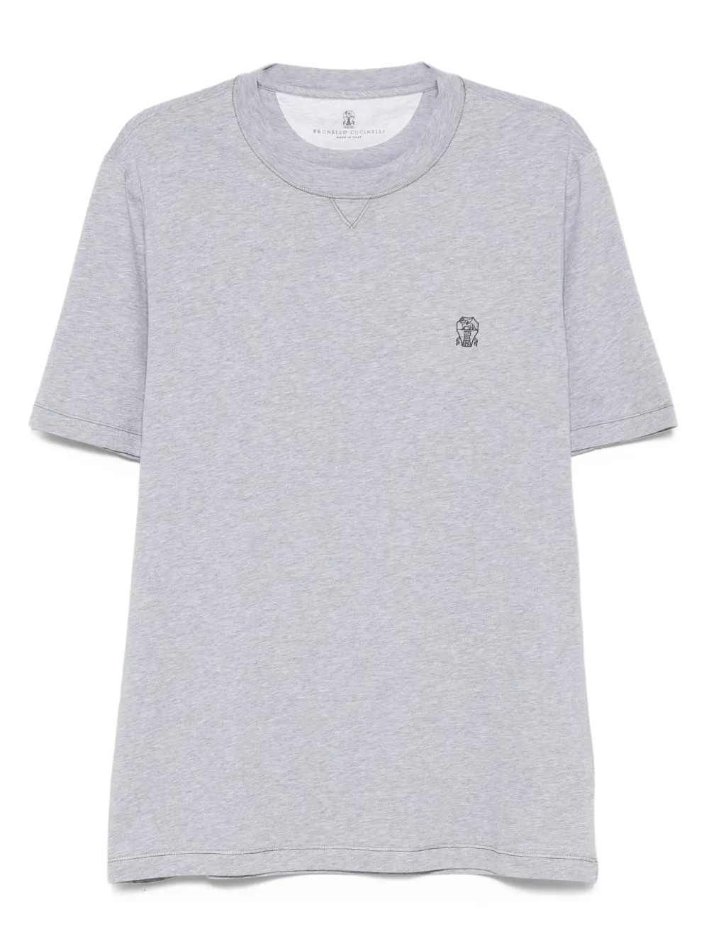 Brunello Cucinelli Katoenen T-shirt met borduurwerk Grijs