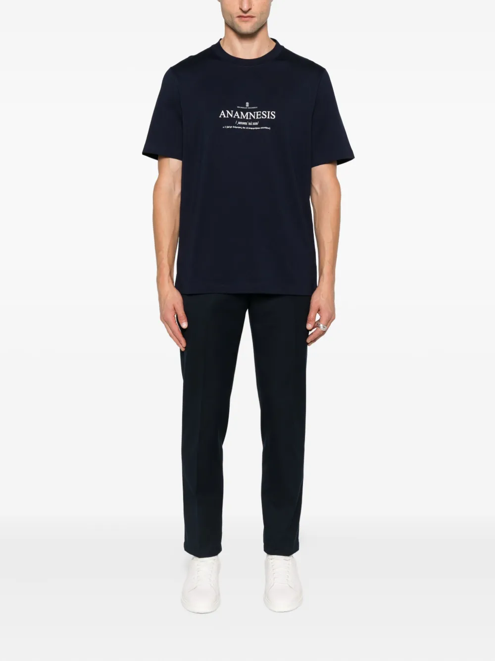 Brunello Cucinelli T-shirt met grafische print Blauw