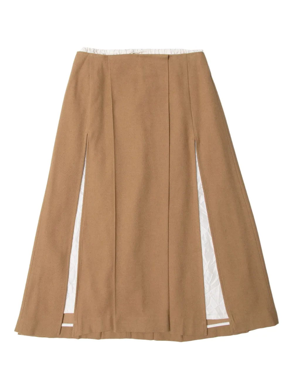 Muller Of Yoshiokubo Pleated Midi Skirt In Brown