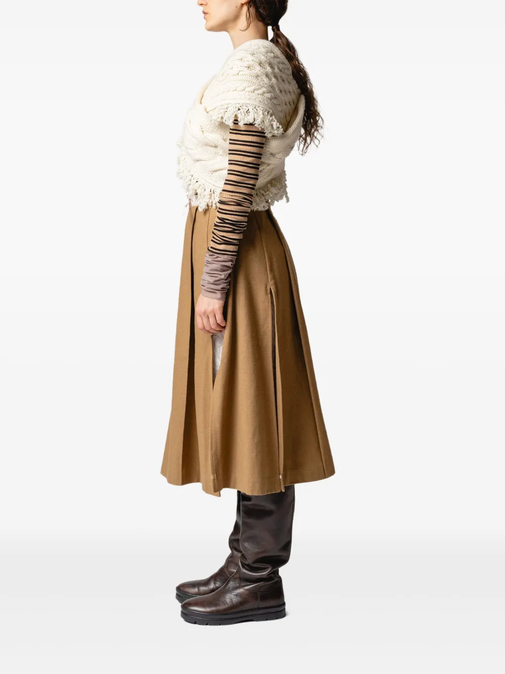 Muller Of Yoshiokubo Midi-plooirok Bruin