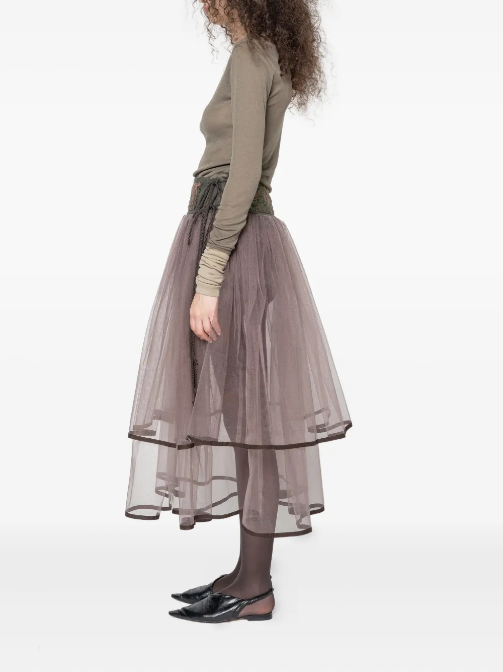 Muller Of Yoshiokubo Asymmetric Long-sleeve Top In Gray