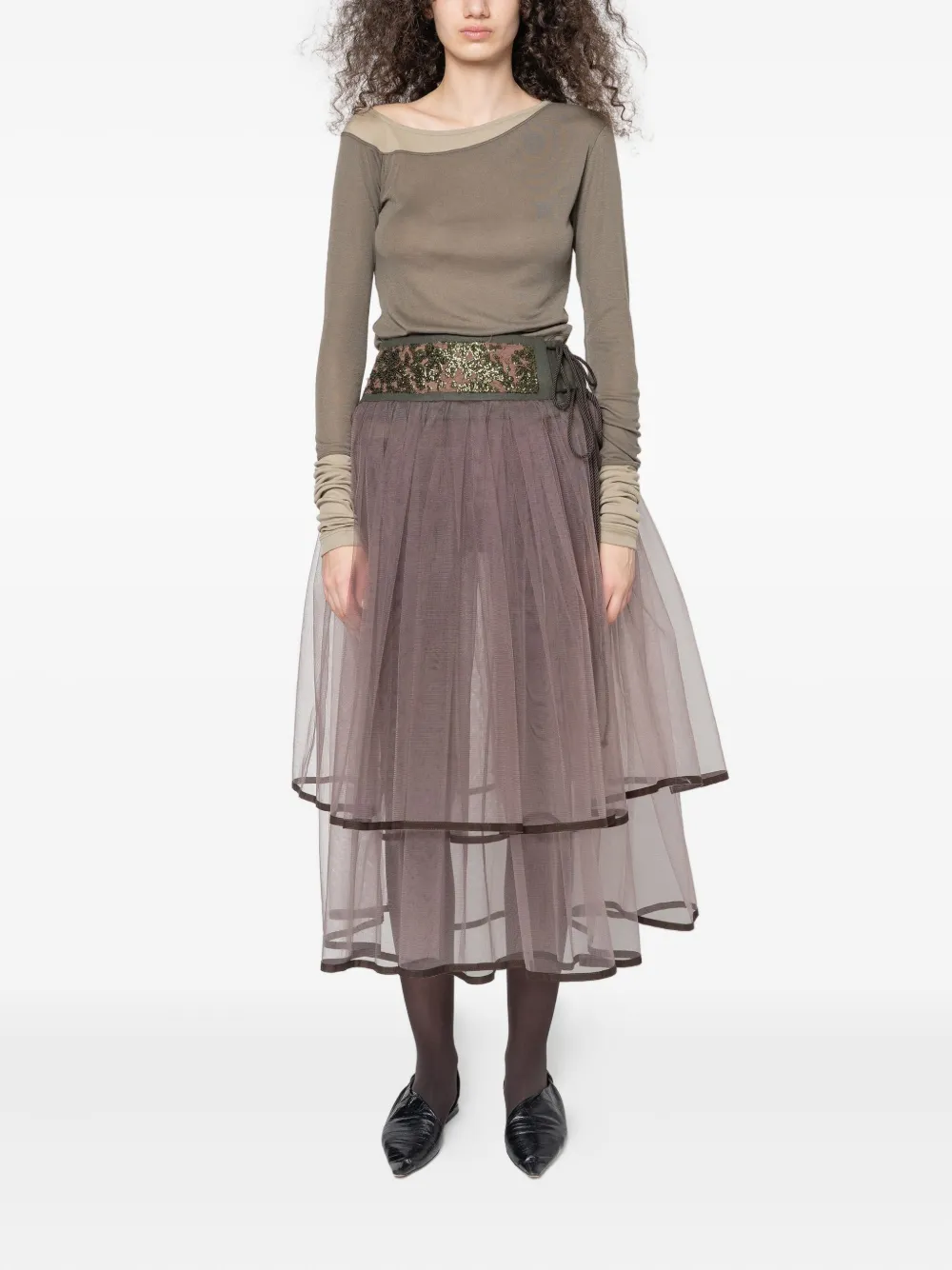 Muller Of Yoshiokubo Asymmetric Long-sleeve Top In Gray