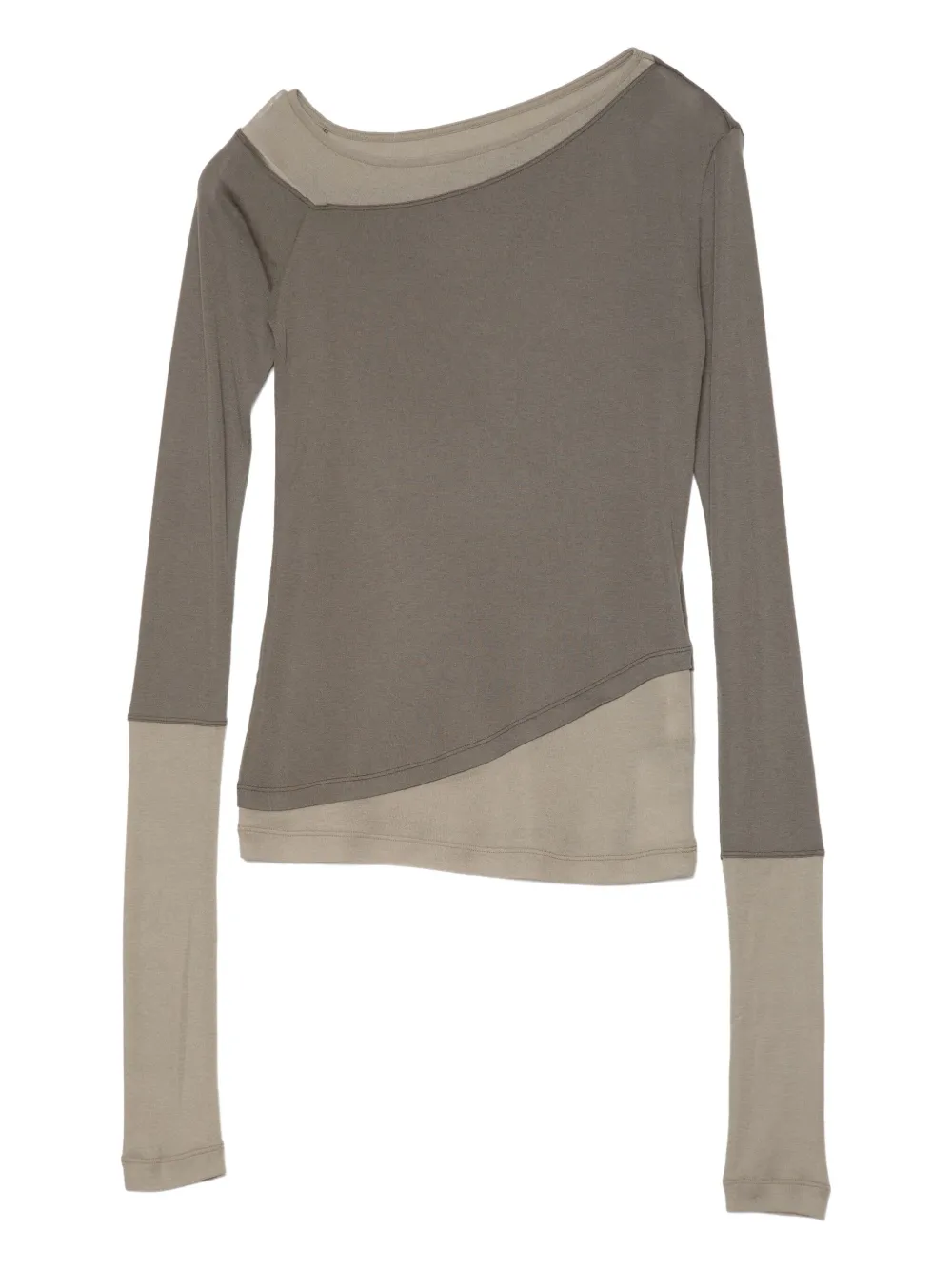 Muller Of Yoshiokubo Asymmetric Long-sleeve Top In Gray