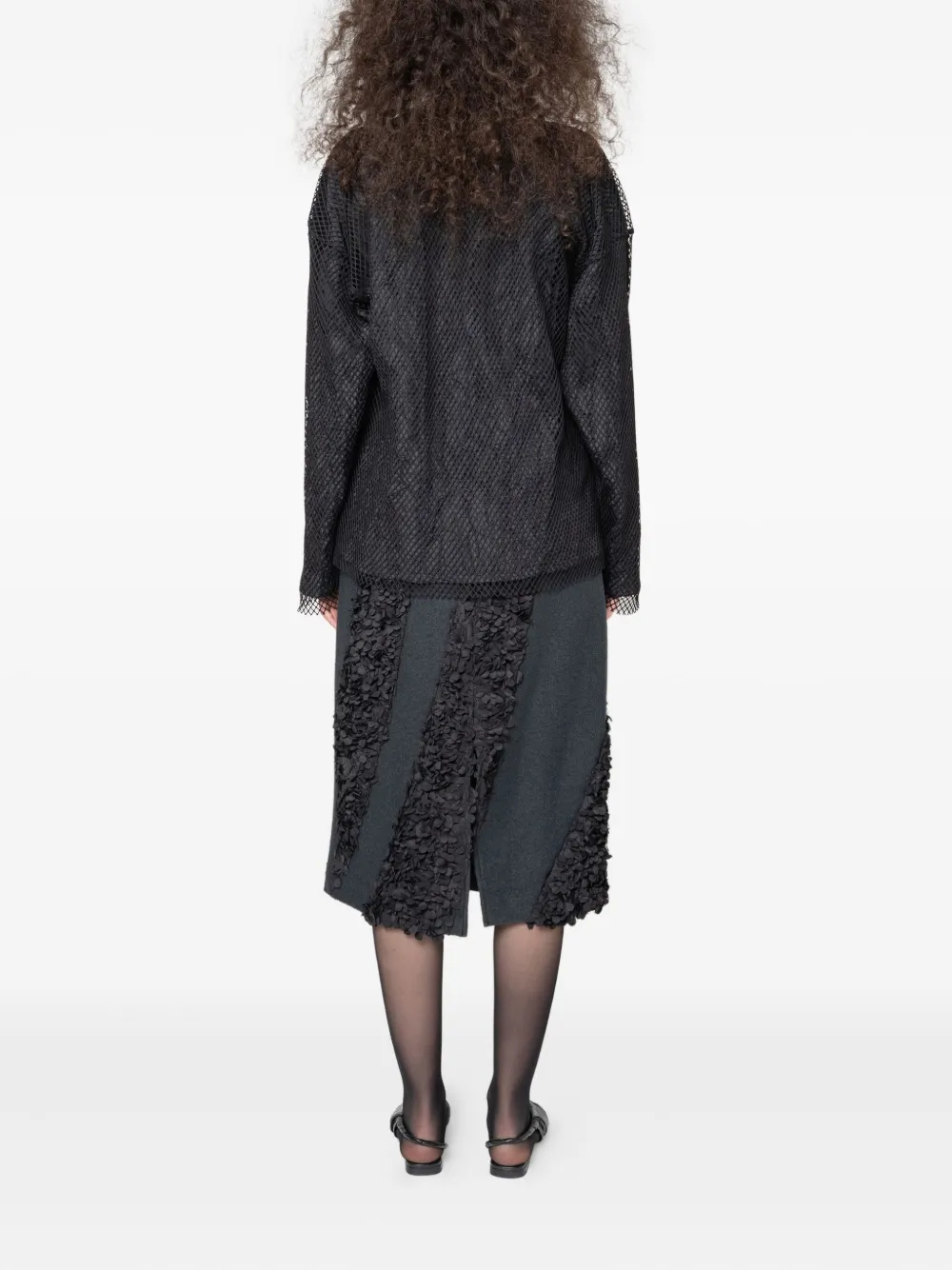Muller Of Yoshiokubo Petal-embellished Midi Skirt In Multi