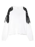 Muller Of Yoshiokubo crochet-fringe sweatshirt - White