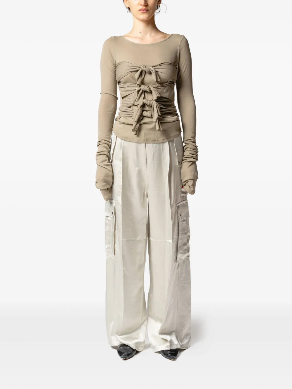 Muller Of Yoshiokubo knot-detailiing top - Beige