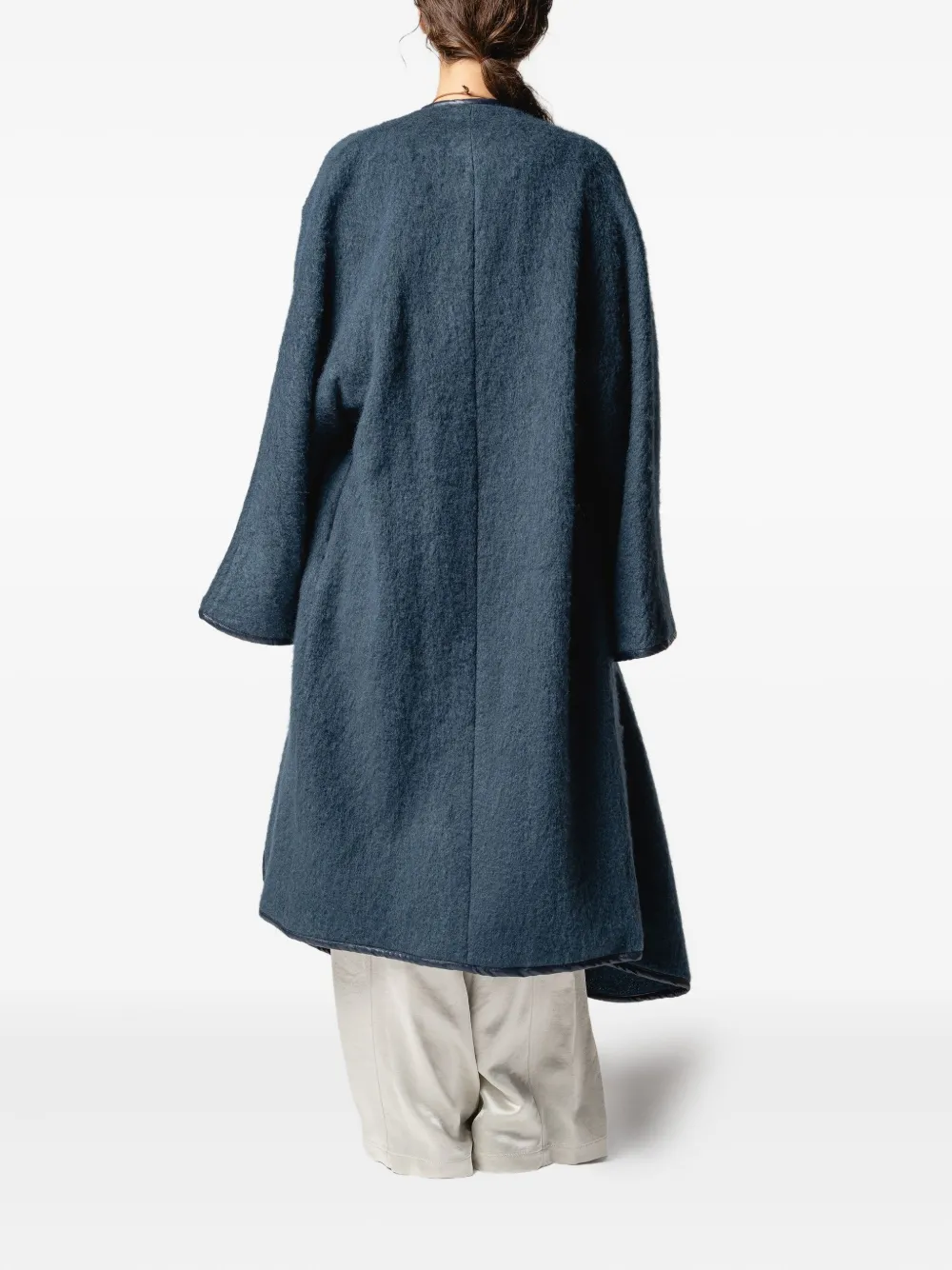 Muller Of Yoshiokubo Trimmed Coat In Blue