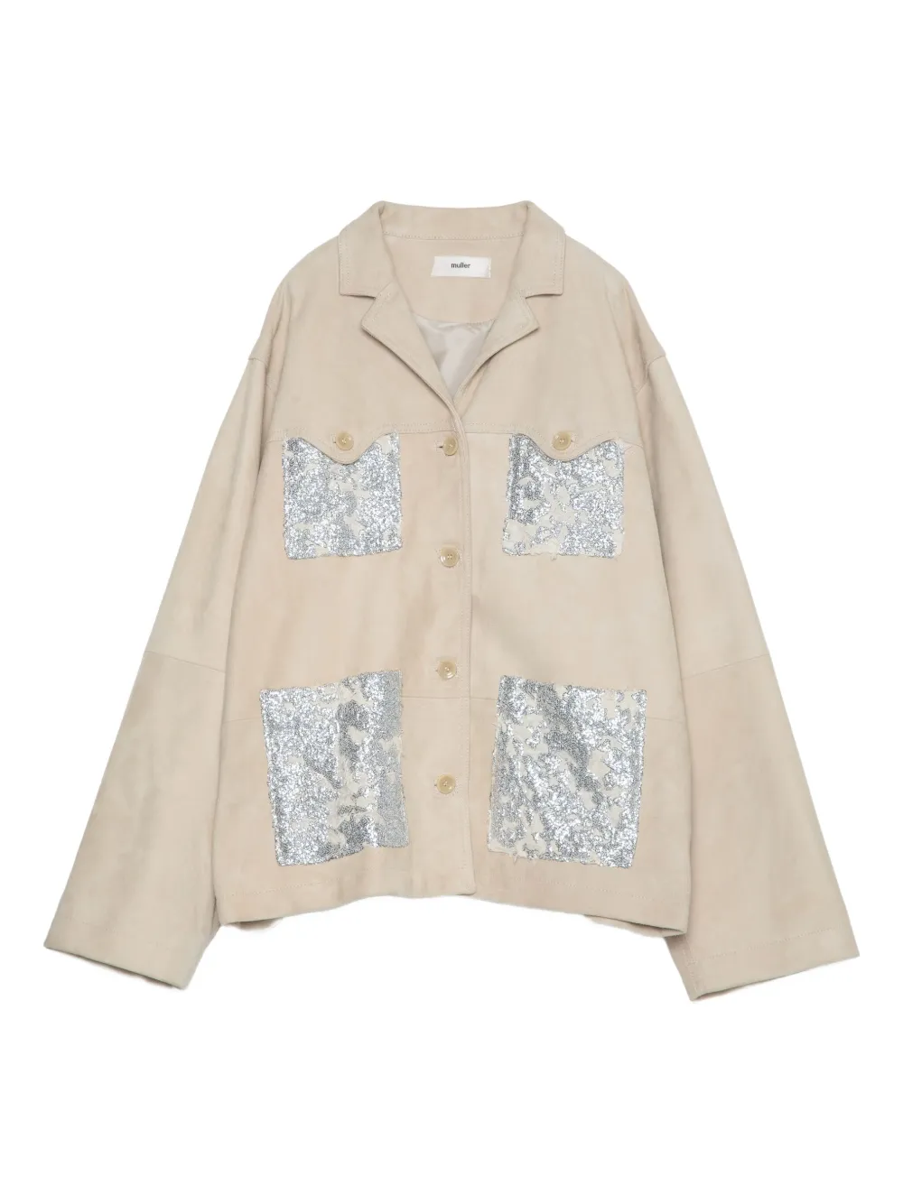Muller Of Yoshiokubo Sequin-embellished Coat In Neutral