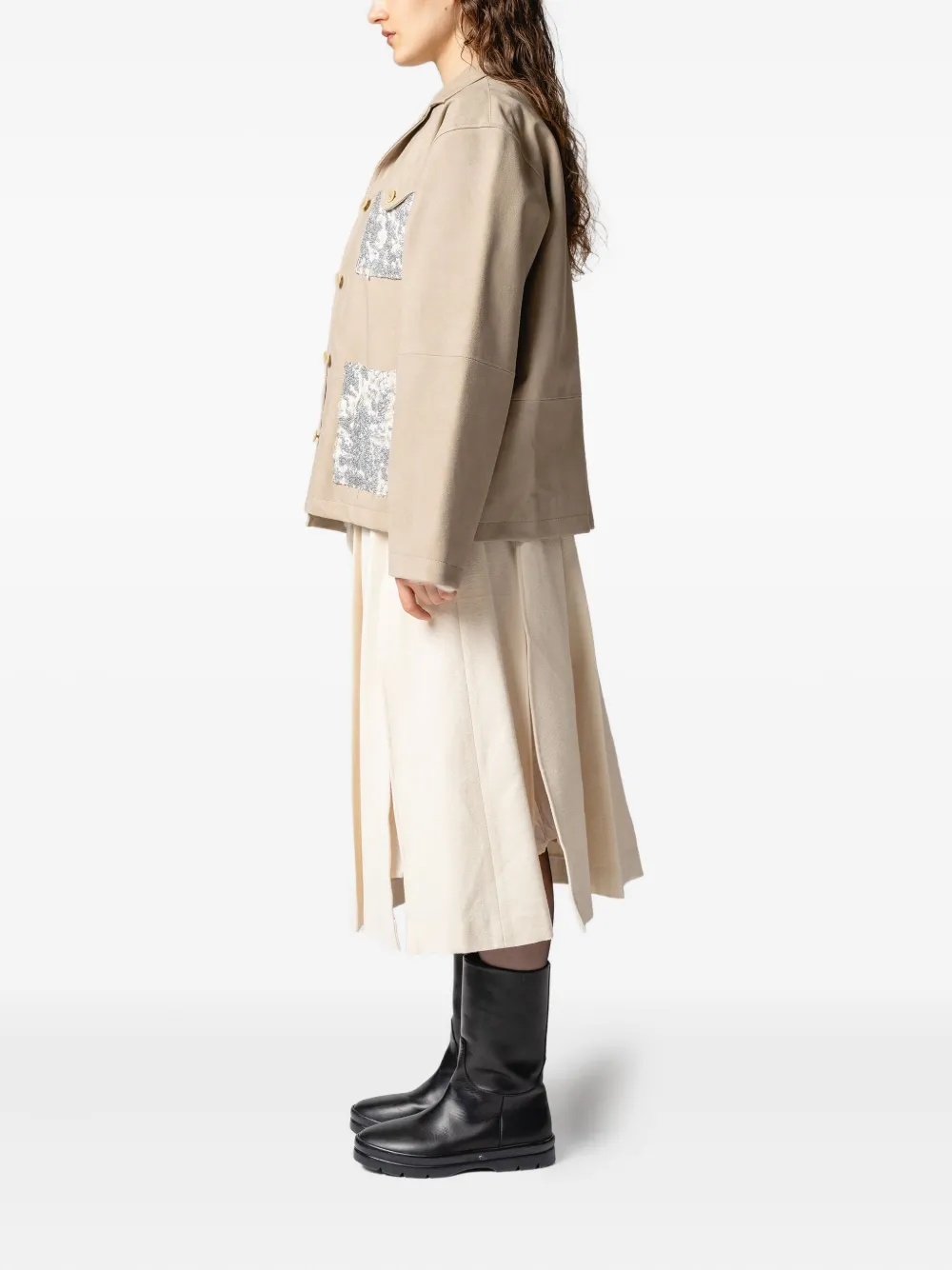 Muller Of Yoshiokubo Sequin-embellished Coat In Neutral