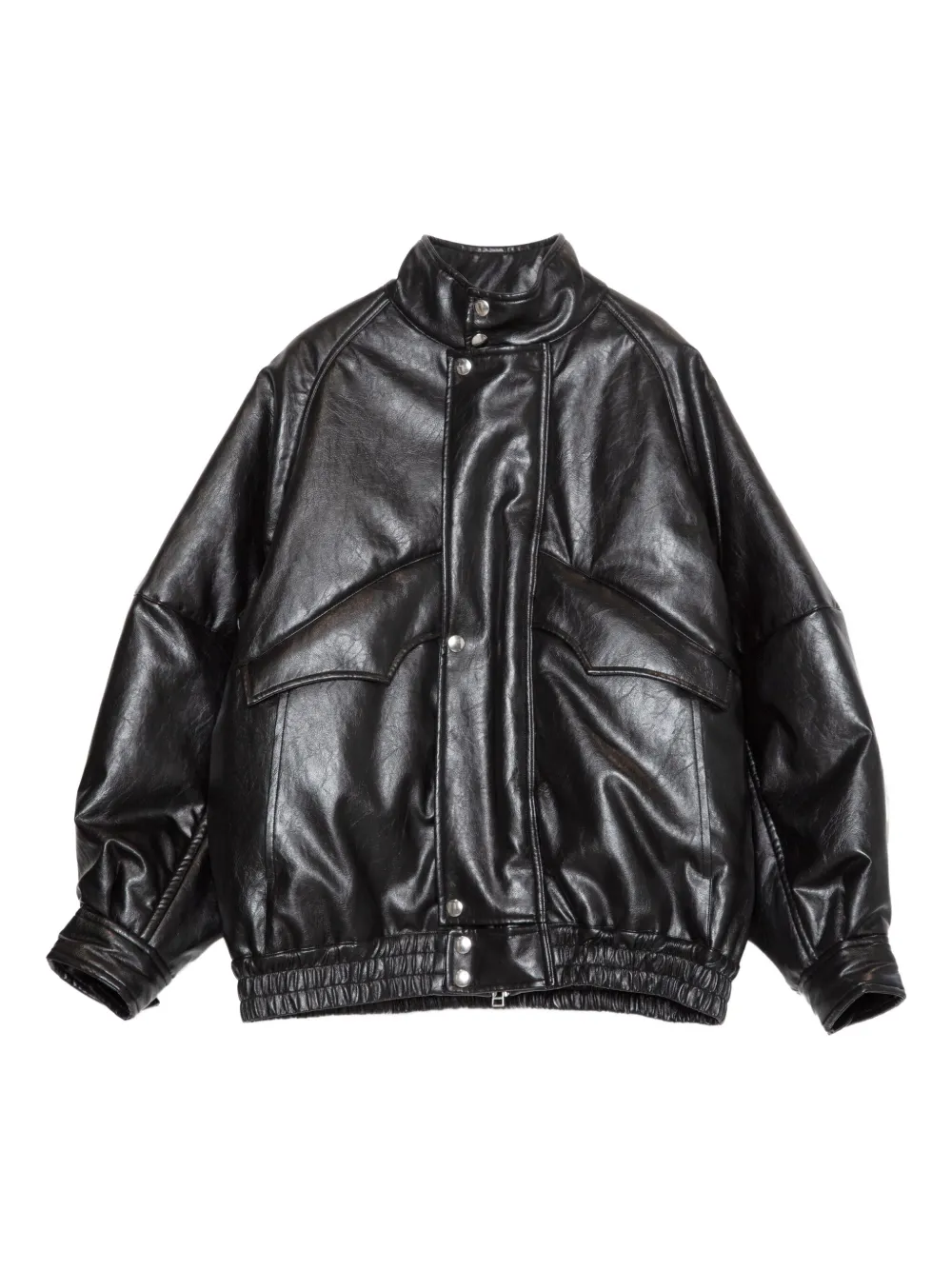 Muller Of Yoshiokubo chamarra Moon de piel con cierre con botón a presión | negro | Image 1