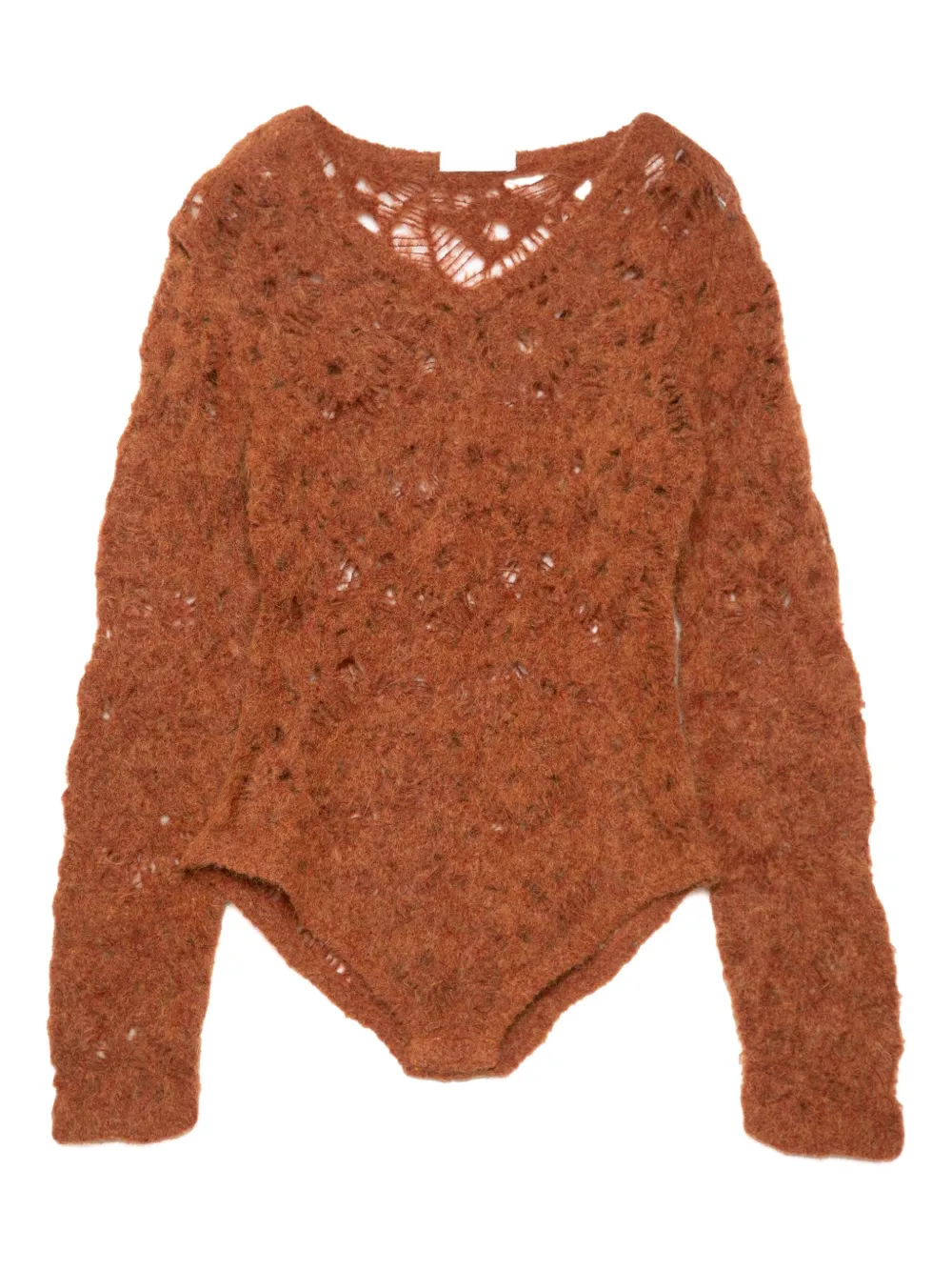 Muller Of Yoshiokubo lace-insert knitted bodysuit | Brown | Image 1