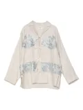 Muller Of Yoshiokubo sequin-embellished tie-front shirt - Neutrals