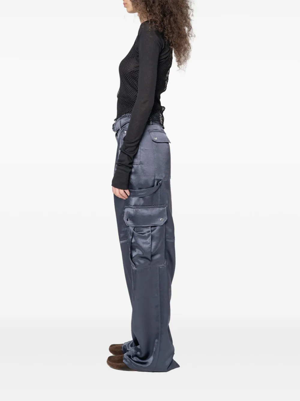 Muller Of Yoshiokubo Cargo broek met glitter ceintuur Blauw