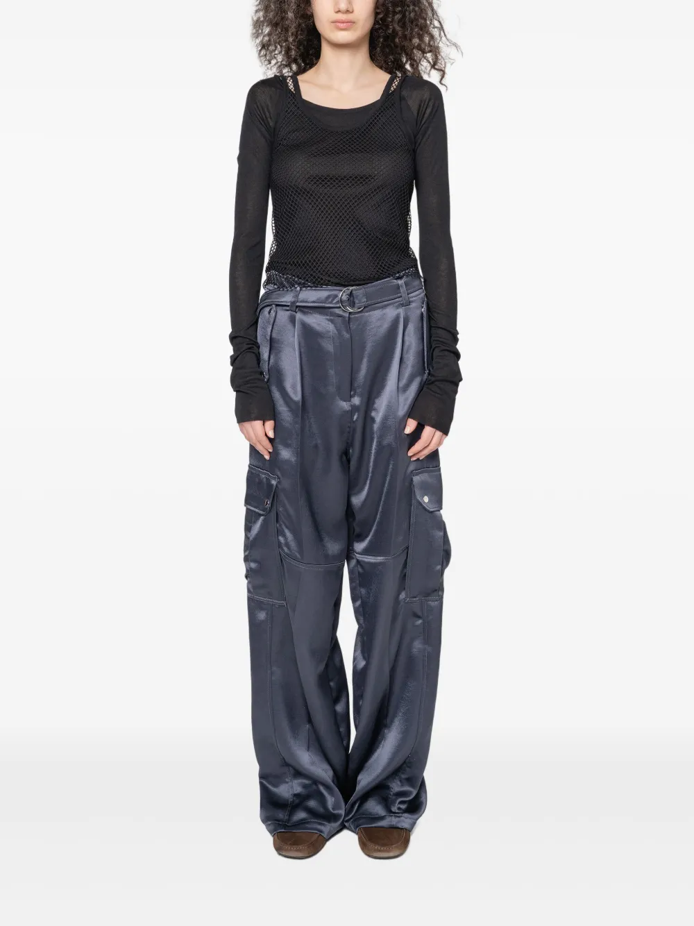 Muller Of Yoshiokubo Cargo broek met glitter ceintuur Blauw