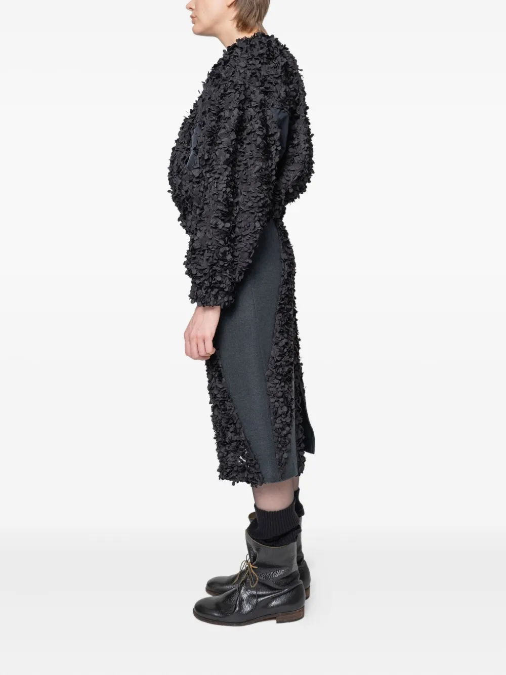 Muller Of Yoshiokubo Flowy Zip-front Jacket In Black