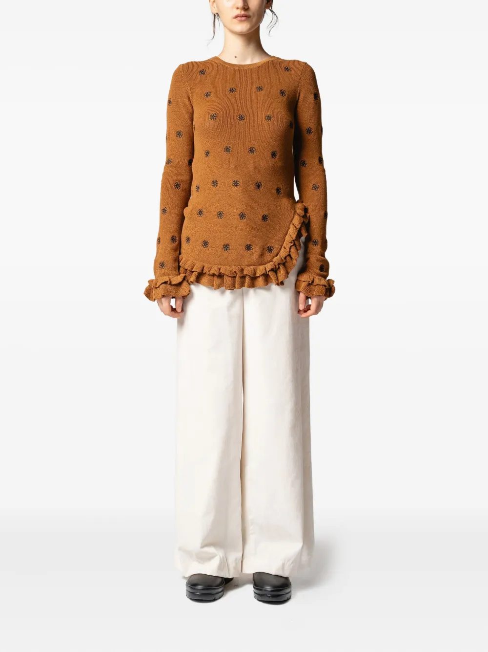 Muller Of Yoshiokubo floral ruffled top | Knitted Tops | Image 2