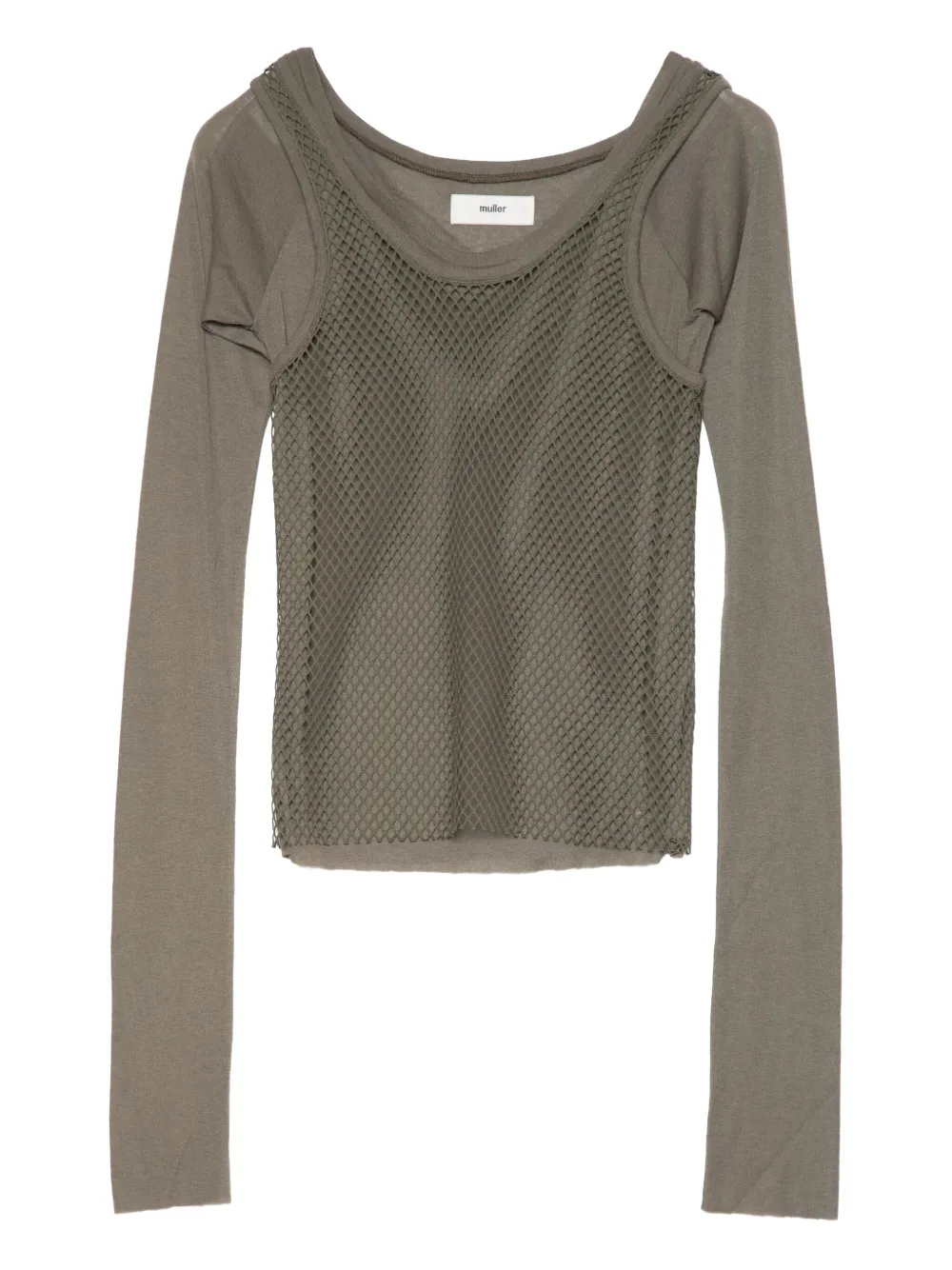 Muller Of Yoshiokubo mesh-panelling top | gris | Image 1