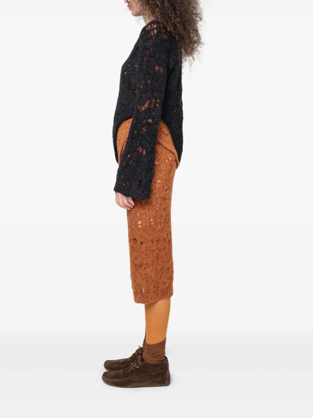 Muller Of Yoshiokubo Open-knit Sweater In Black