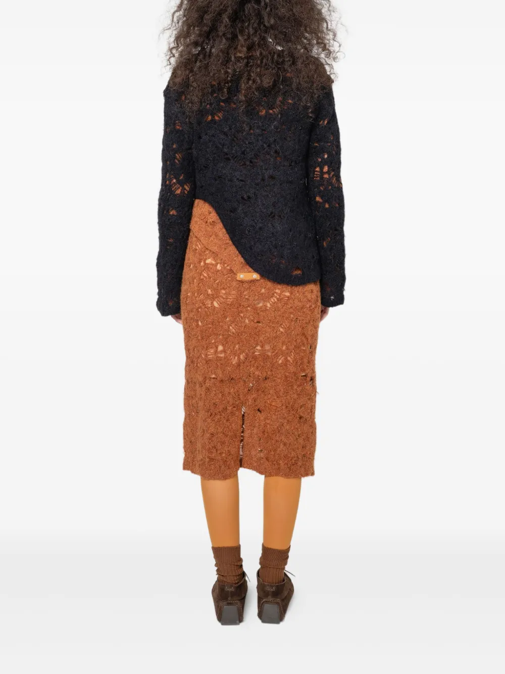 Muller Of Yoshiokubo Open-knit Sweater In Black