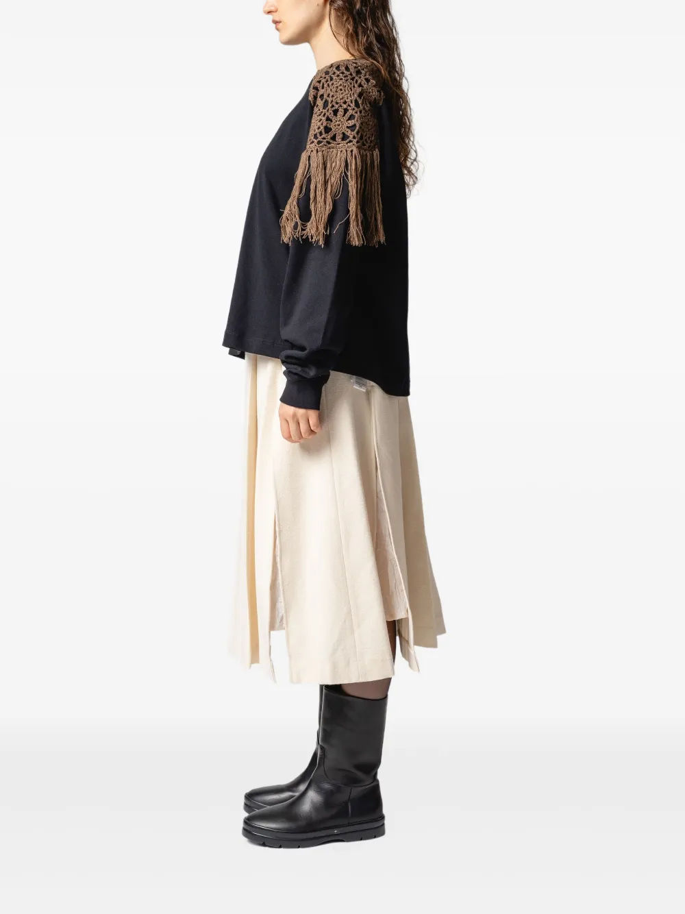 Muller Of Yoshiokubo Gelaagde midi-rok Beige