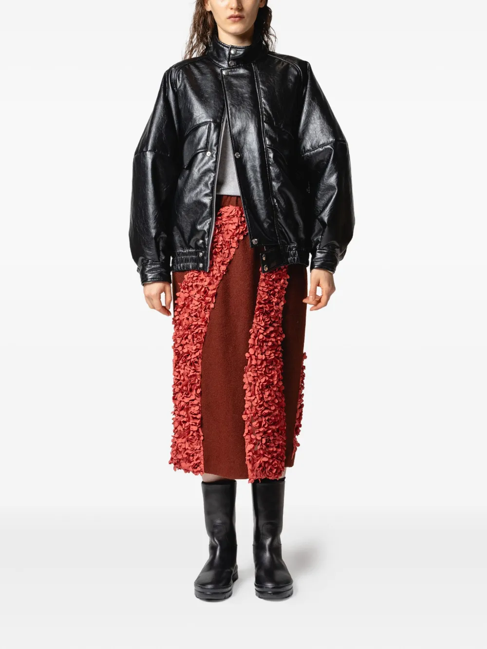 Muller Of Yoshiokubo Midi-rok met vlakken Bruin