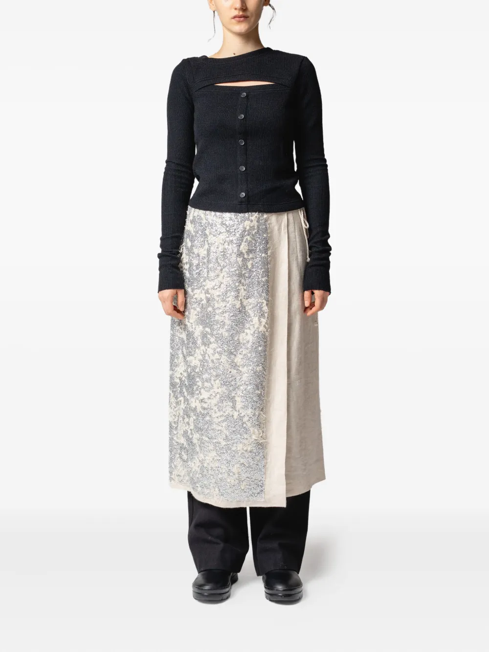 Muller Of Yoshiokubo Wikkelrok verfraaid met pailletten Beige