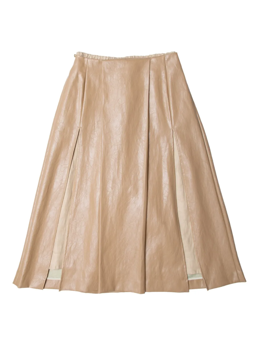 Muller Of Yoshiokubo Split-front Pleated Skirt In Neutral