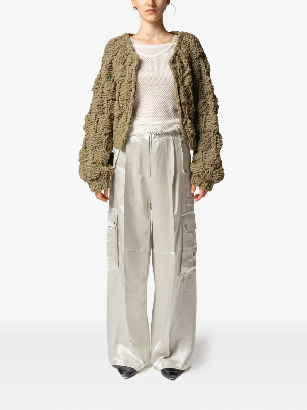 Muller Of Yoshiokubo Chunky-knit Cardigan In Brown