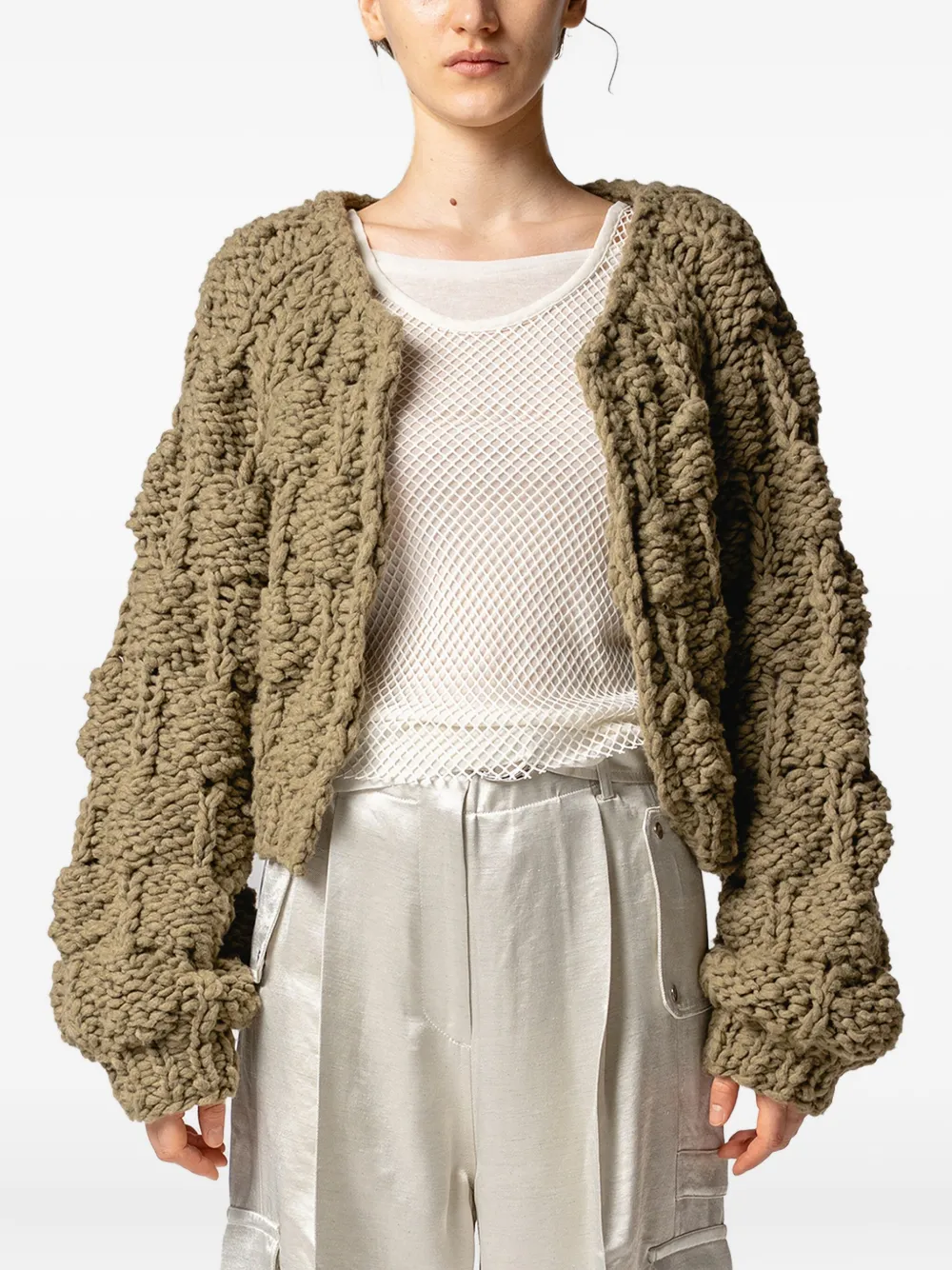 Muller Of Yoshiokubo Chunky-knit Cardigan In Brown