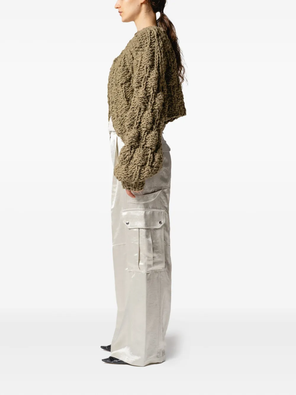 Muller Of Yoshiokubo Chunky-knit Cardigan In Brown