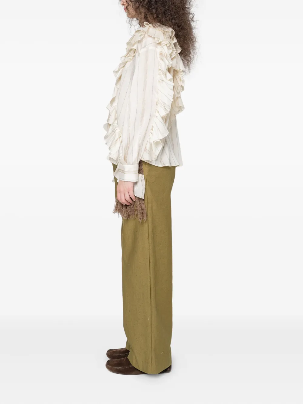 Muller Of Yoshiokubo Shirt met ruches Beige